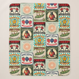 Vintage inspirierte Obstkisten-Etiketten-Kunst Sherpadecke