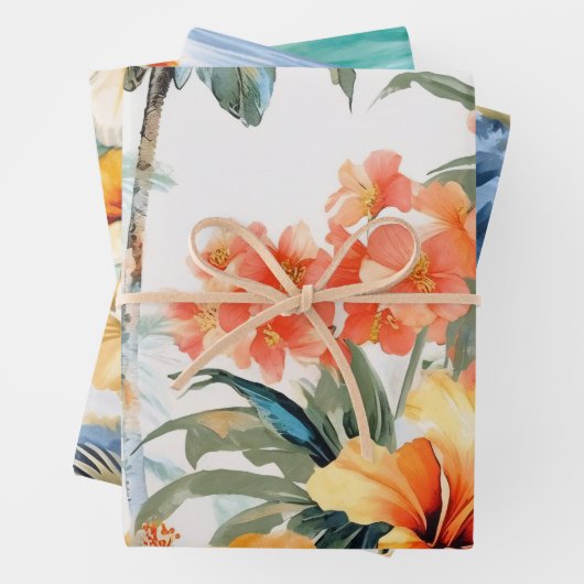 Vintage Inspirierte Ozeane Florals Geschenkpapier Set (Beispiel)