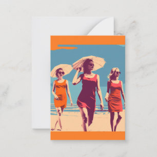 Vintage-inspirierte, retro-Strandszene Mitteilungskarte