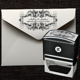 Vintage Inspirierte Rücksendeadresse der Zierflora Permastempel