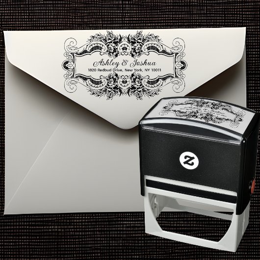 Vintage Inspirierte Rücksendeadresse der Zierflora Permastempel