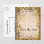 Vintage-inspirierte „Save the Date“-Postkarten Ankündigungspostkarte (Vorne/Hinten)
