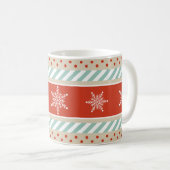 Vintage Inspirierte Streifen Schneeflocken Muster Kaffeetasse (VorderseiteRechts)