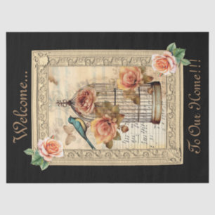 Vintage Inspirierte Vogelkäfigdekoupage Seidenpapier