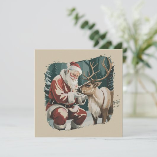 Vintage inspirierte Weihnachten Retro Weihnachtsma (Stehend Vorderseite)