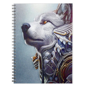 Vintage-inspirierte Wolfskopf-Kunst - Nostalgisch Notizblock