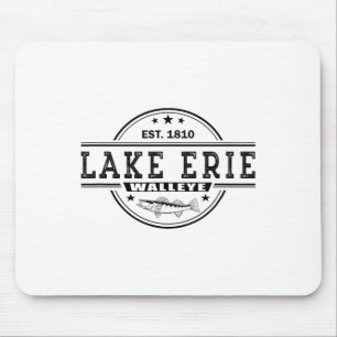 Vintage inspirierter Zanderfischfang Lake Erie Mousepad