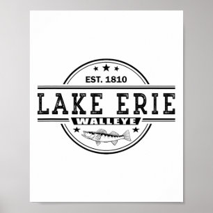 Vintage inspirierter Zanderfischfang Lake Erie  Poster
