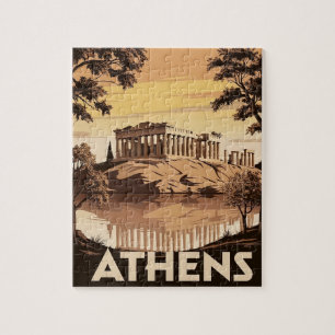 Vintage-inspiriertes Athen – ikonischer Parthenon Puzzle