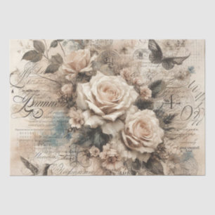 Vintage-inspiriertes Decoupage-Blumen-Seidenpapier Seidenpapier