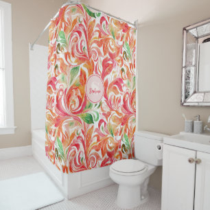 Vintage-inspiriertes farbenfrohes Paisley-Blatt-Mu Duschvorhang