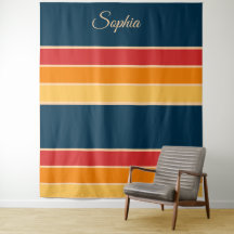 Vintage-inspiriertes farbenfrohes Streifendesign-T