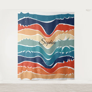 Vintage-inspiriertes farbenfrohes Streifendesign-T Wandteppich