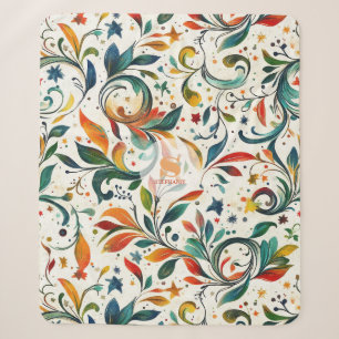 Vintage-Inspiriertes Farbige Paisley-Blatt-Muster Sherpadecke