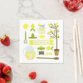 Vintage-inspiriertes Zitronenlimonaden-Muster Serviette (Beispiel)