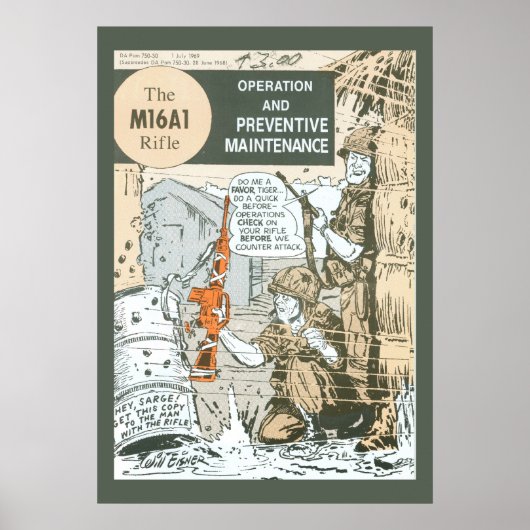 Vintage Instandhaltung von Militärgewehr Poster (Vorne)