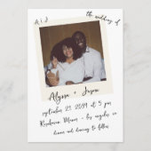 Vintage Instant Photo Handwritten Monogram Wedding Einladung (Vorderseite)