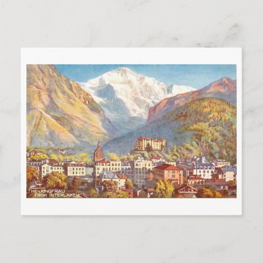 Vintage Interlaken, Schweiz, Postkarte (Vorderseite)