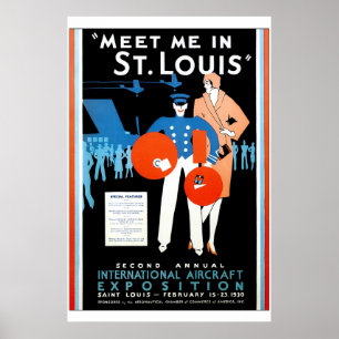 Vintage internationale Flugzeug-Ausstellung Poster