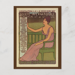 Vintage internationale Maler-Expo Paris 1897 Postkarte