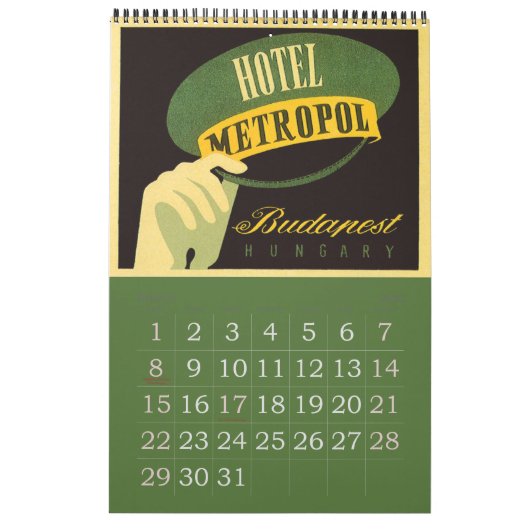Vintage internationale Reiseplakate Kalender (Mär 2026)