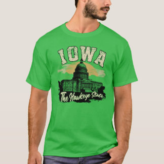 Vintage Iowa Design The Hawkeye State Capitol Buil T-Shirt