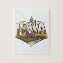 Vintage Iowa Heartland Farm und Staat