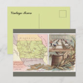 Vintage Iowa Map Postkarte (Vorne/Hinten)