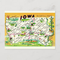 Vintage Iowa Postcard Karte