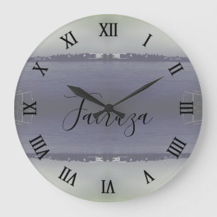 Vintage Irak Bagdad Forat Fluss  Große Wanduhr