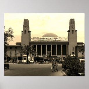 Vintage Irak Bagdad Hauptbahnhof Poster