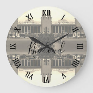 Vintage Irak Bagdad zentraler Bahnhof  Große Wanduhr