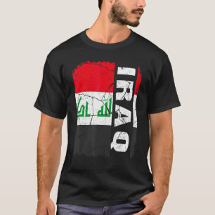 Vintage irakische Flagge Irak Stolz Wurzeln Erbe T-Shirt
