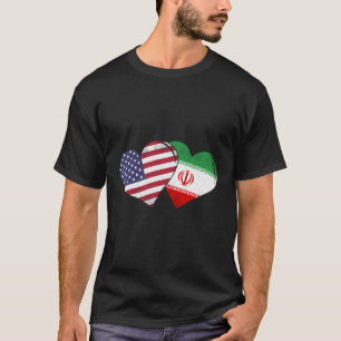 Vintage Iran - Amerikanische Flagge Herz für Irane T-Shirt
