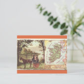 Vintage Ireland Map Postkarte (Stehend Vorderseite)