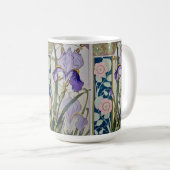 Vintage Iris-Illustration Kaffeetasse (VorderseiteRechts)