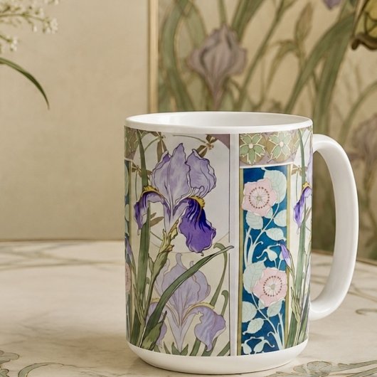 Vintage Iris-Illustration Kaffeetasse