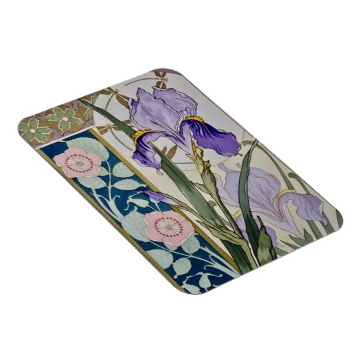 Vintage Iris-Illustration Magnet (Rechte Seite)