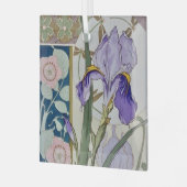 Vintage-Iris-Illustration Ornament Aus Glas (Vorderseite links)