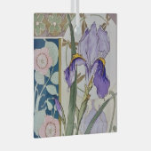 Vintage-Iris-Illustration Ornament Aus Glas (Vorderseite Rechts)