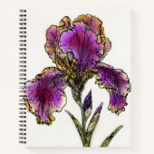 Vintage Iris mit Bart Botanisches Journal Notizblock (Vorderseite)