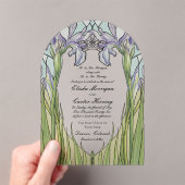 Vintage Iris Stained Glass Effect Wedding  Acryleinladungen (Insitu (Handheld))
