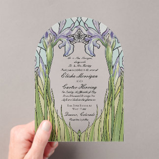 Vintage Iris Stained Glass Effect Wedding  Acryleinladungen