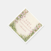 Vintage Iris und Glockenblume Botanische Babyparty Serviette (Ecke)
