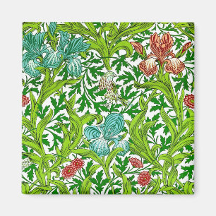 Vintage-Iris-Vogel-Blumenmuster William Morris Magnet
