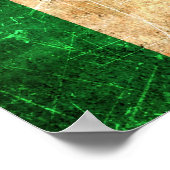 Vintage irische Flagge mit Kratzern Poster (Ecke)