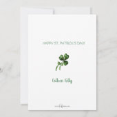 Vintage irische Girl mit Kleeblättern Feiertagskarte (Rückseite)