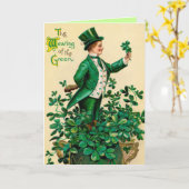 Vintage irische Grußkarte St. Patricks Karte (Gelbe Blume)