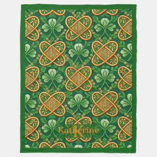 Vintage-irische keltische Knoten-Lucky Clover Sham Fleecedecke