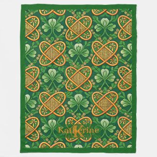 Vintage-irische keltische Knoten-Lucky Clover Sham Fleecedecke